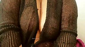 Asian girl with big boobs shows sexy charm