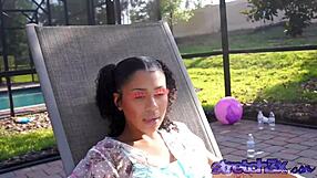 the lovely luna gets dicked down hard in doggystyle, licking and kissing that monster cock 😍.