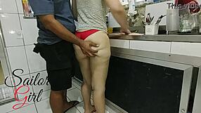 Sailor girl gets fucked in kitchen 😍