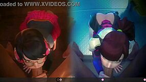 Big tits and small tits clash in anal licking and assfucking cartoon oral fun