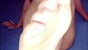 Guided masturbation with footjob leads to delicious orgasm