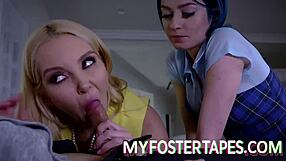 Blonde Foster Girl Jewelz Blu Offers Foster Parents Hardcore Doggystyle Threesome Sex Tape