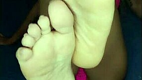 Guided masturbation with footjob leads to delicious orgasm