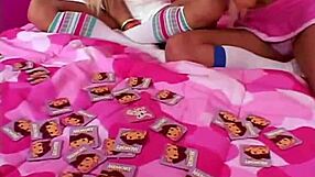 Little Laney and Lil Lexy in lesbian fingering and licking action