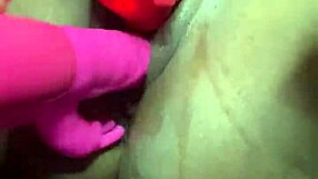 Rose plays with vibrator for ebony pussy squirting