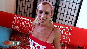 Girl with balls delivers anal cumshot!