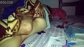 An ejaculation in an identical bed with a sexually awakened step son