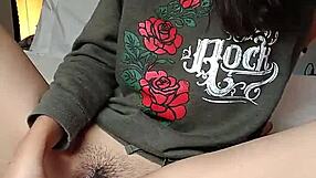 A young petite girl has sex with her dildo until she squirts