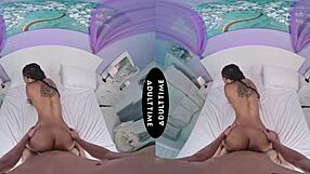 Cali Sweets Titty Fucks David Lee's Big Dick Before Rough Riding In POV