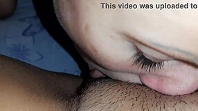 Girlfriend intensely licks my pussy next to sleeping neighbor