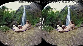 Yanks VR Presents Hottie Lesbian Sierra MASTURBATING Outdoors with Glasses and Cum