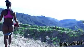Intimate scene between black two lovers who are still amateur, sexy and horny and shooting in Malibu