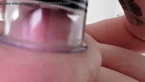Amateur Uses Nipple Suction Cups On Tits