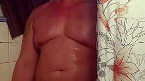 Playing with my big cock in the shower!