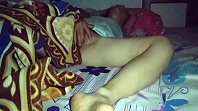 An ejaculation in an identical bed with a sexually awakened step son