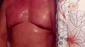 Playing with my big cock in the shower!