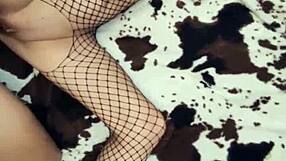 Anal wife in stockings, she moans, fuck my ass harder?