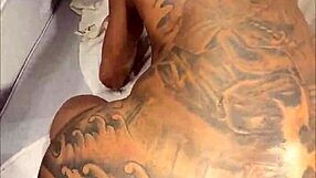 tattooed twink's big ass gets filled with creampie from huge cock