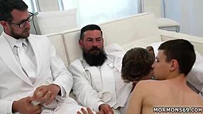 Gay teen 18+ experiences first blowjob from elder in movie