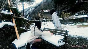 white cat mya and snow sculpture art in nacchi tabi