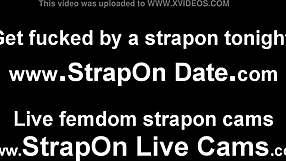 Girl Fucks Guy with Strapon in Kinky Bisexual Femdom BDSM Session