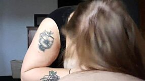 blonde bbw contrasts her size with intense sucking and swallowing