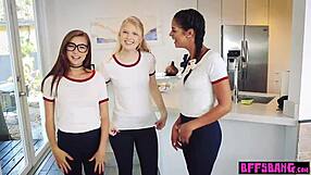 Teen BFFs say, Suck that huge cock hard!