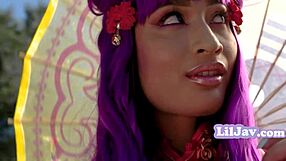 tiny asian geisha avery black explores new stretches in her petite frame