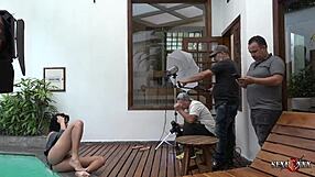 Pawg plumper oiled up and fucked by big black cock