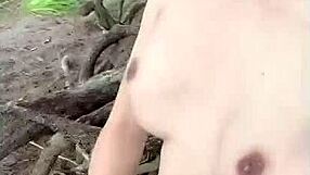 Hot Shemale Masturbates Monster Cock On Windy Beach