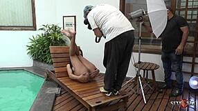 Pawg plumper oiled up and fucked by big black cock