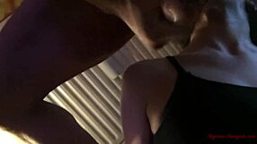 sexy brunette receives a huge facial cumshot in this close-up blowjob scene