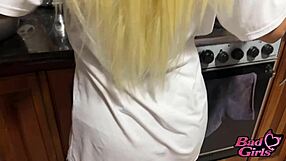 Start with amateur milf and stepson kiss- and next they fuck in the kitchen