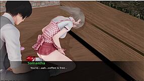 Public hentai fingering with toys outdoors.