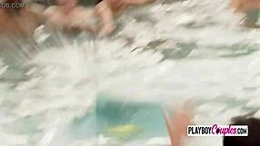Horny Couples Gather By The Pool For Fun.