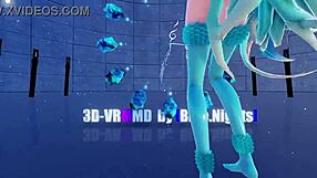 Blue K Nights: Cat Fate Cosplay in 3D VR180 with Miku Girls?