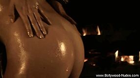 Indian babe teases with striptease and ripped clothes