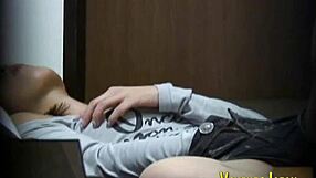 Asian Beauty with Hairy Pussy Fingerbangs Solo in Public