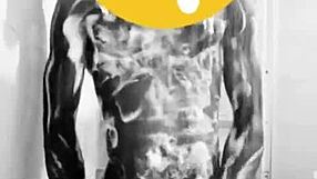 Jamaican man having a wank, black flaccid penis