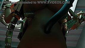 Lara bound in machine bondage experiment.