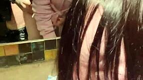 Hot Brunette Has First Time Sex in Bathroom