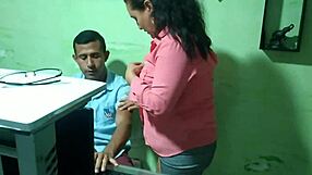 Latina secretary gives a steamy blowjob to her boss for a salary raise.