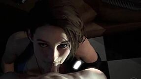 Jill Valentine Interrogates with Face Fucking in Resident Evil Parody