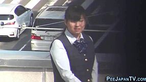 Japanese Lady Urinating at Work in Public Makes My Heart Race with Raw Desire
