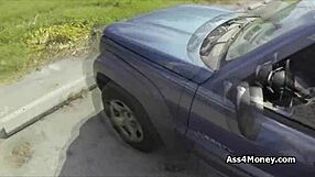 She gives a fantastic blowjob outdoors with big tits in POV.