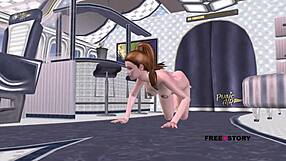 Animated 3d Porn Teen 18+ Girl Poses Sexily in Airplane and Fingers Her Pussy!