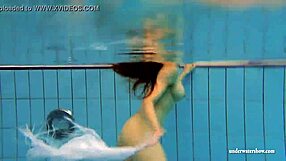 Kristy Hot Babe With Big Boobs Splashing in the Swimming Pool Underwater