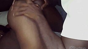 Ebony girl with big ass takes massive cock in missionary.