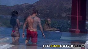 Lets fuck outside by the pool with big tits ebony.