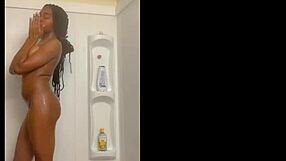 black girl sexy shower, wet and bathing solo
